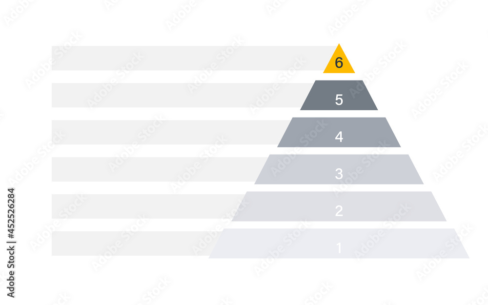 Blank 6 tier pyramid chart. Clipart image Blank 6 tier pyramid chart. Clipart image