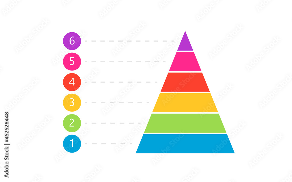 6 level pyramid diagram. Clipart image Stock Vector | Adobe Stock