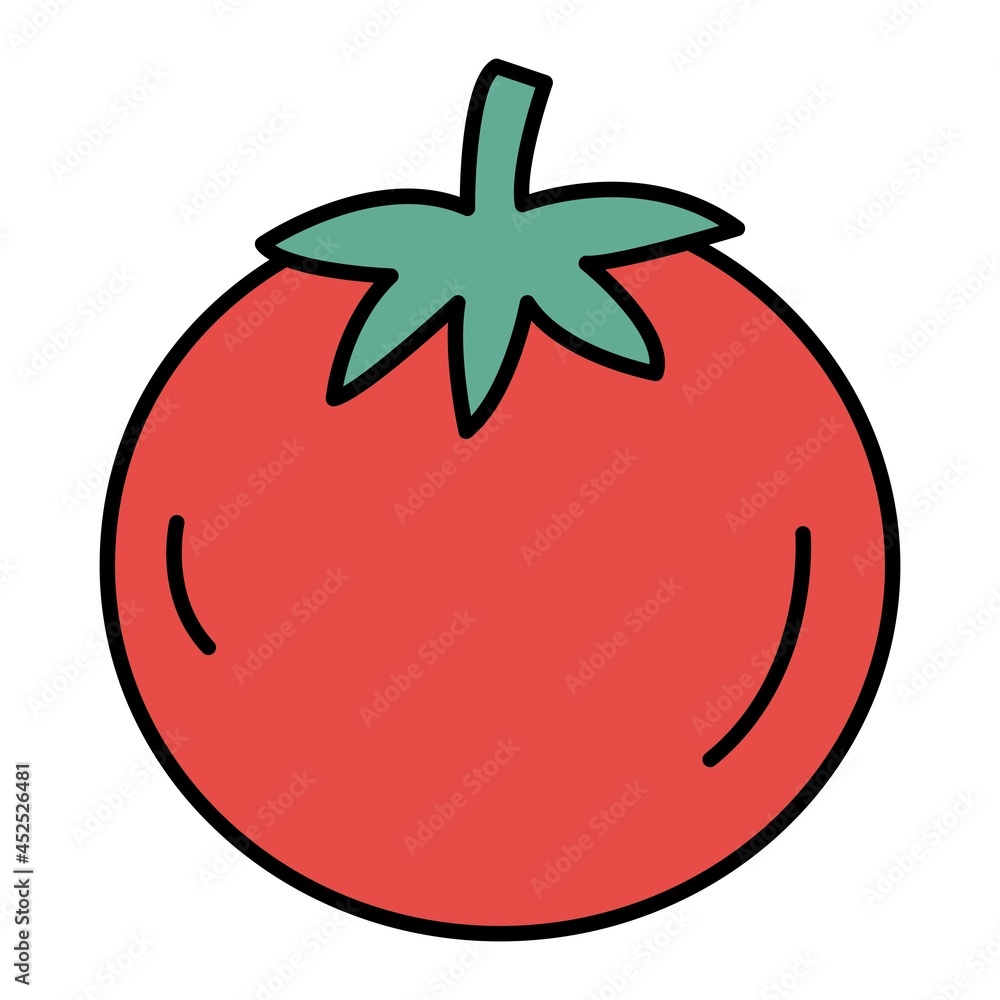 Vector Tomato Filled Outline Icon Design Vector Tomato Filled Outline Icon Design