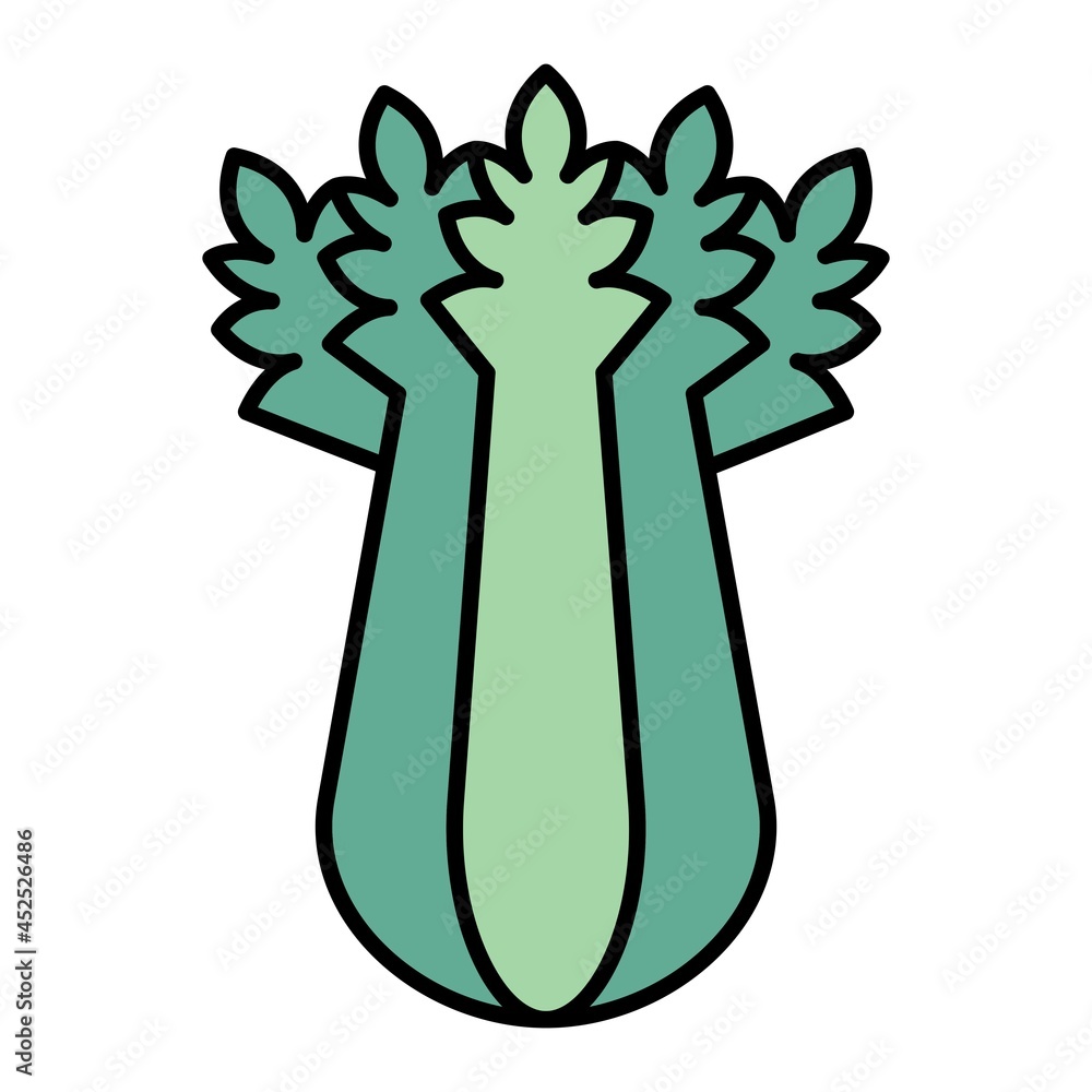 Vector Celery Filled Outline Icon Design
