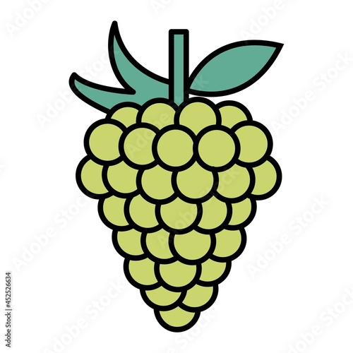 Vector Grapes Filled Outline Icon Design