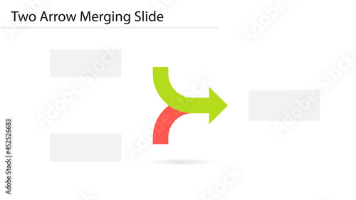 Two arrow merging slide template. Clipart image