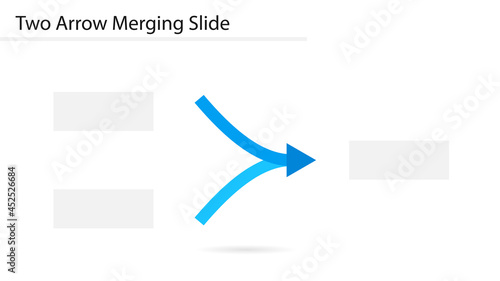 Two arrow merging slide template. Clipart image