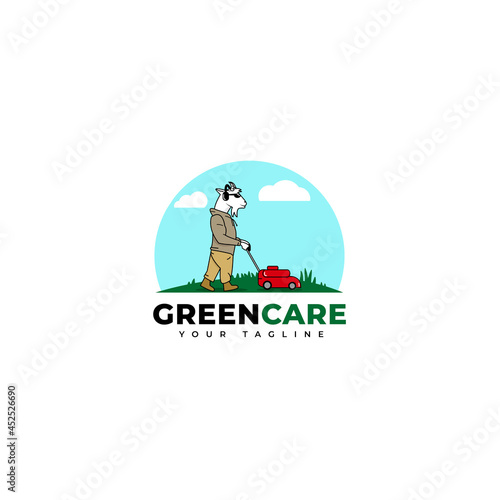 Lawn care logo illustration