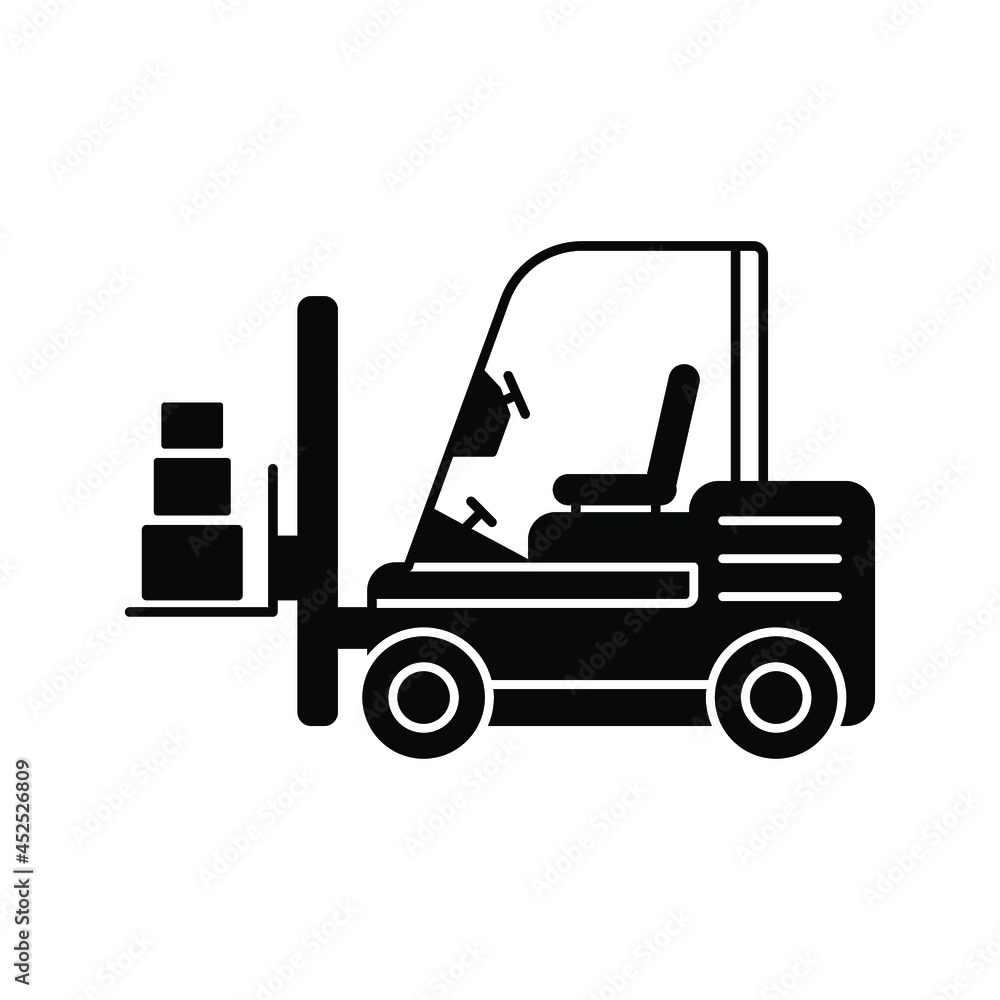 forklift icon. simple icon. vector illustration color editable