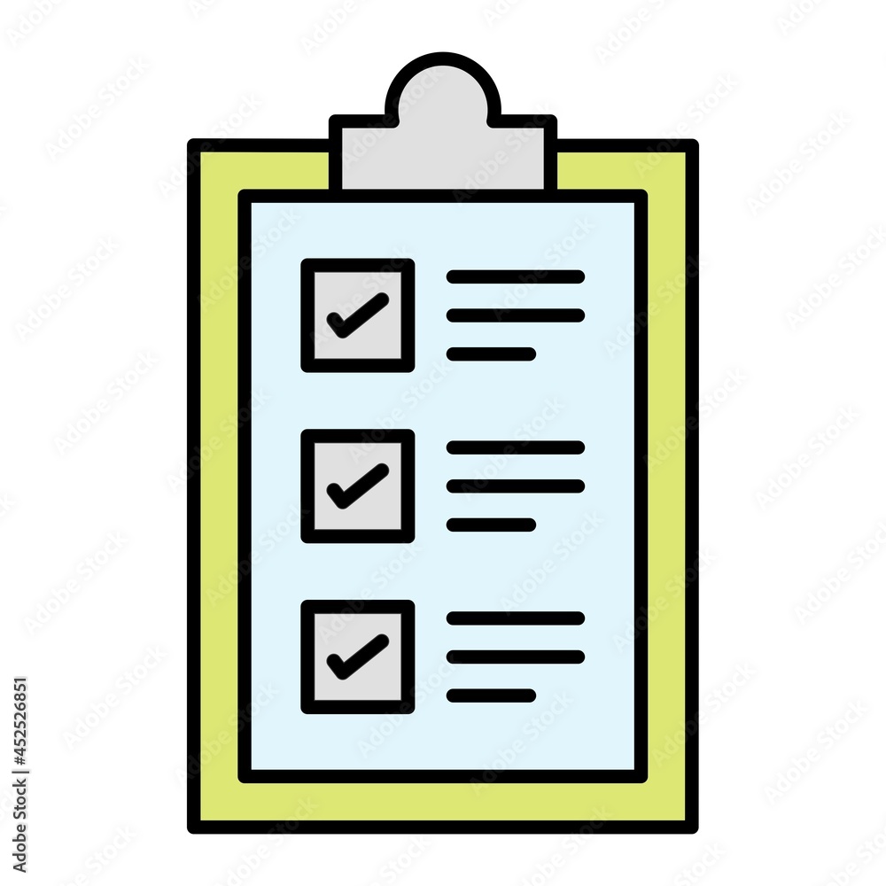 Vector Checklist Filled Outline Icon Design Vector Checklist Filled Outline Icon Design