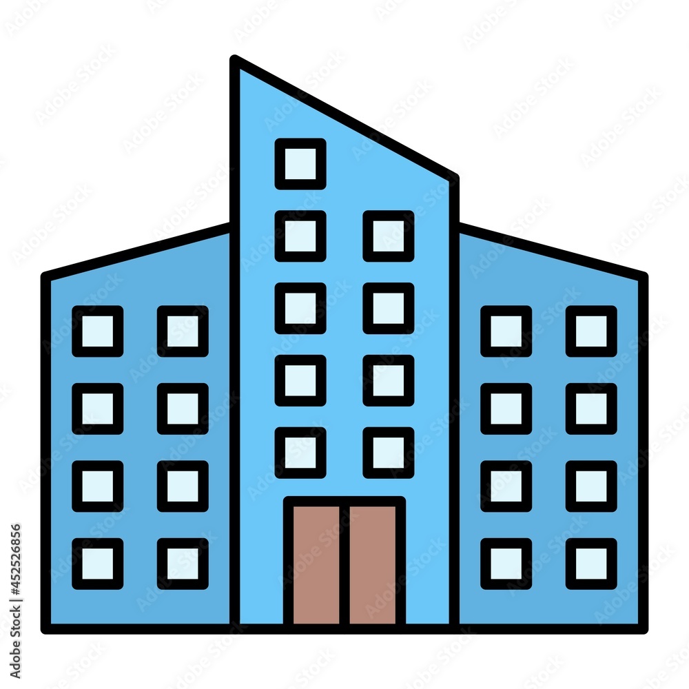 Vector Office Building Filled Outline Icon Design Vector Office Building Filled Outline Icon Design