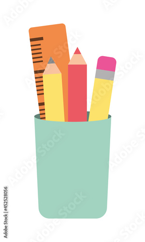 holder cup with pencils