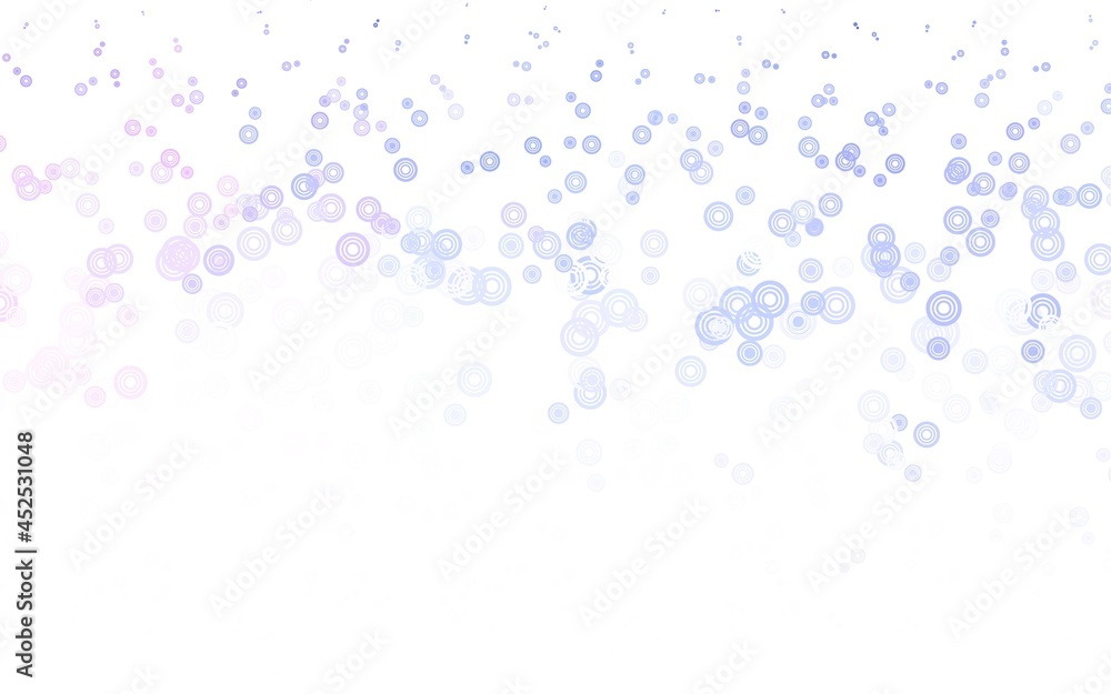 Light Pink, Blue vector background with bubbles.