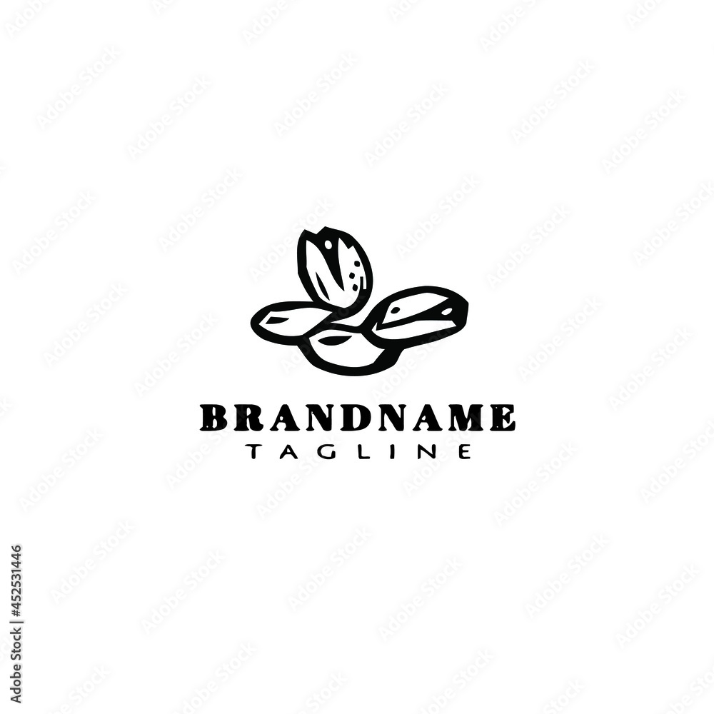 bean logo cartoon icon template isolated black vector illustration bean logo cartoon icon template isolated black vector illustration