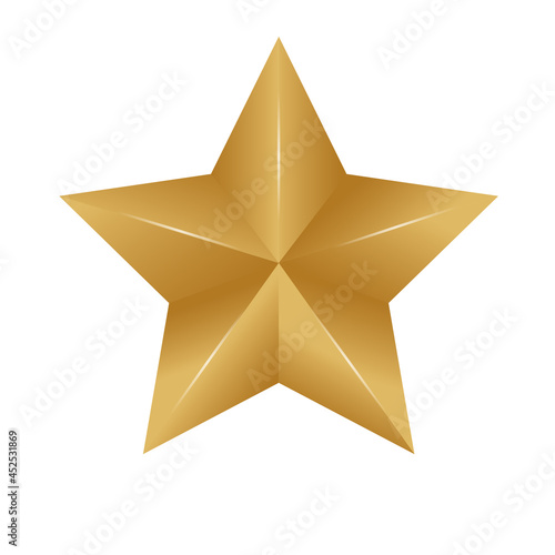 Golden star in 3d