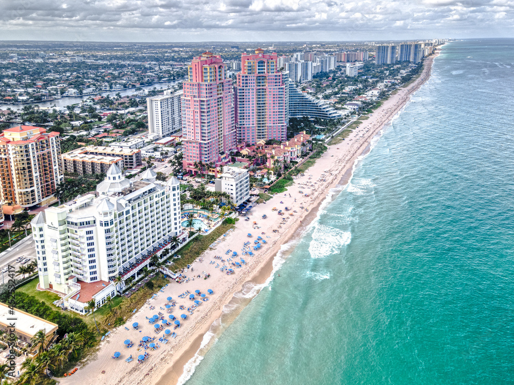 Fort Lauderdale, Florida with city and beach
