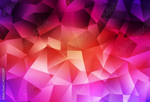 Light Pink  Yellow vector triangle mosaic template.