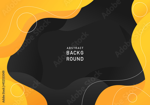 abstract black and yellow fluid shape background