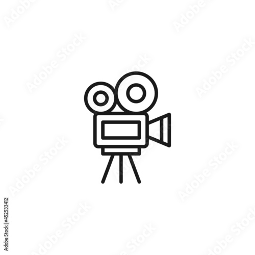 Line icon of videocamera for professional filmmaking