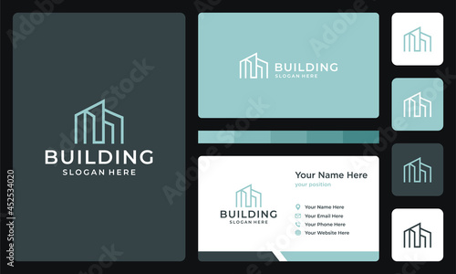 Architectural building real estate logo design template with initial letter m logo design vector illustration