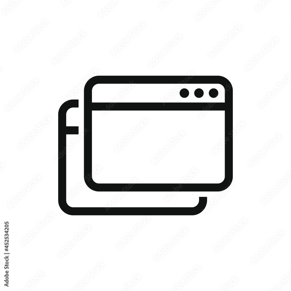Webpage tab icon isolated on white background. Vector illustration Webpage tab icon isolated on white background. Vector illustration