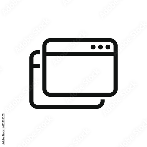 Webpage tab icon isolated on white background. Vector illustration