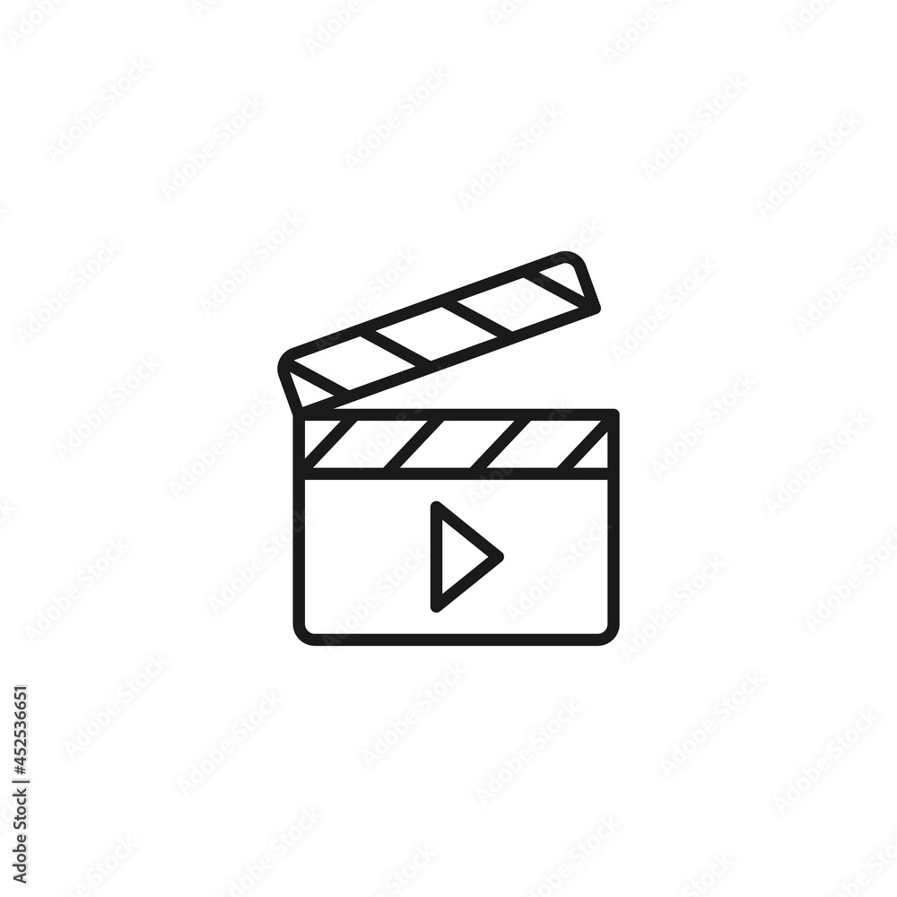 Line icon of clapperboard or dumb slate for videoproduction and filmmaking Line icon of clapperboard or dumb slate for videoproduction and filmmaking