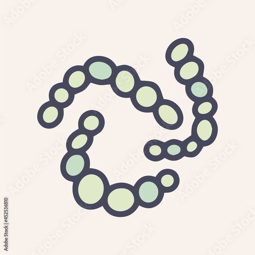 Bacteria streptococcus color vector doodle icon design