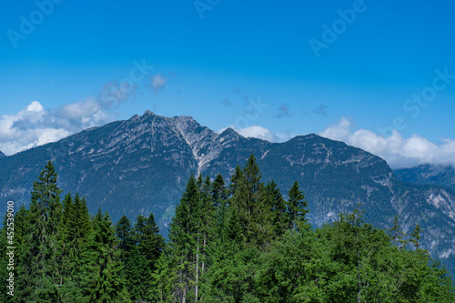 View from the Eckbauer mountain over the Bavarian Alps near Garmisch-Partenkirchen 