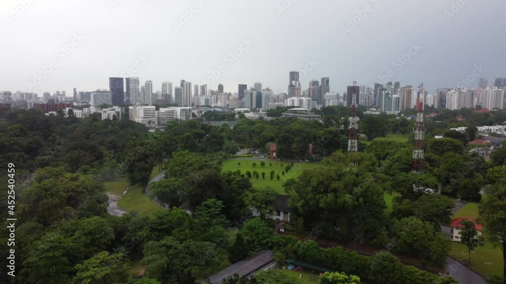 Cloudy City Singapore, Private Estate and City, (Pan Right) Cloudy City Singapore, Private Estate and City, (Pan Right)