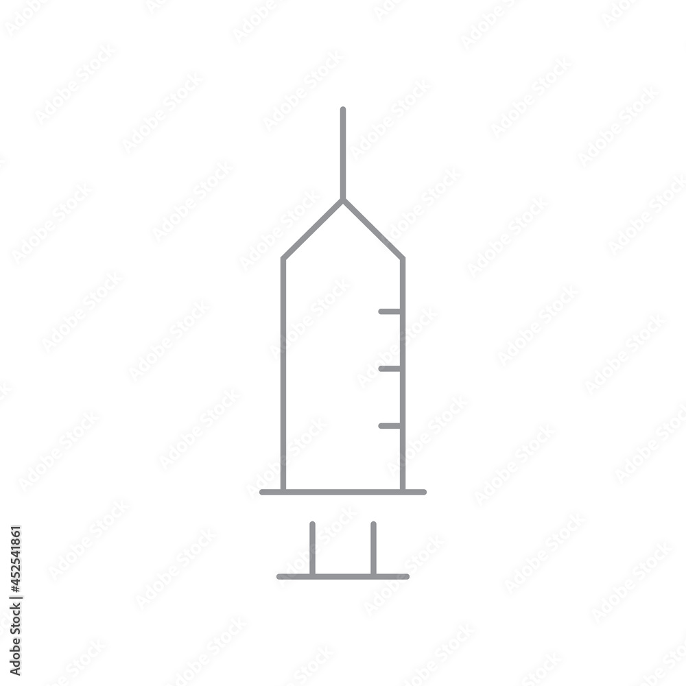 Syringe icon. Vaccine symbol. Linear vector illustration. Syringe icon. Vaccine symbol. Linear vector illustration.