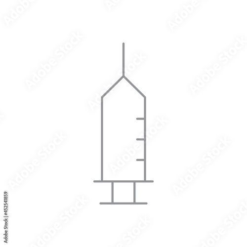 Syringe icon. Vaccine symbol. Linear vector illustration. © Matias