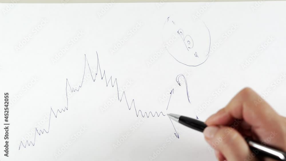Bitcoin Stock Chart Analysis: A broker, trader or investor is analyzing a cryptocurrency stock chart. Bitcoin Stock Chart Analysis: A broker, trader or investor is analyzing a cryptocurrency stock chart.