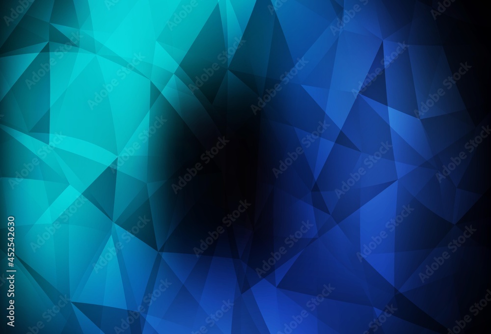 Fototapeta premium Dark BLUE vector polygon abstract layout.