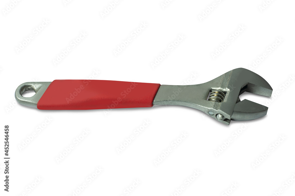 adjustable wrench on a white background,with clipping path adjustable wrench on a white background,with clipping path