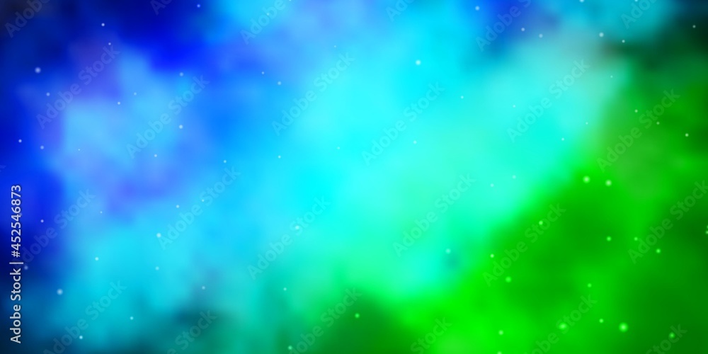 Light Blue, Green vector texture with beautiful stars.