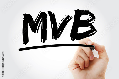 MVB - Minimum Viable Brand acronym with marker, business concept background photo