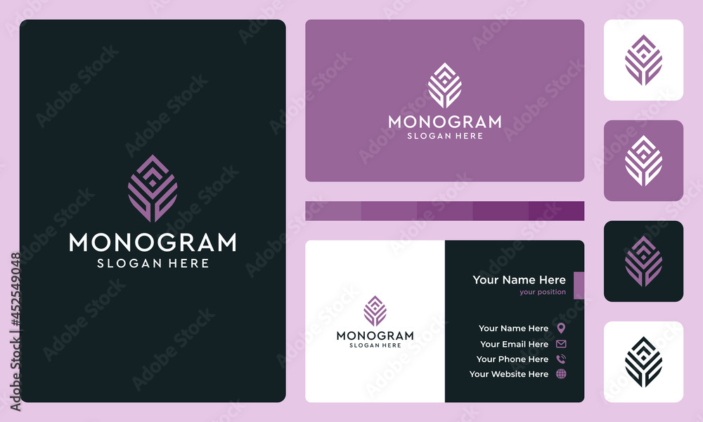 initial and growth letter monogram logo. icons for business, finance, elegance and simple luxury. Premium Vectors.