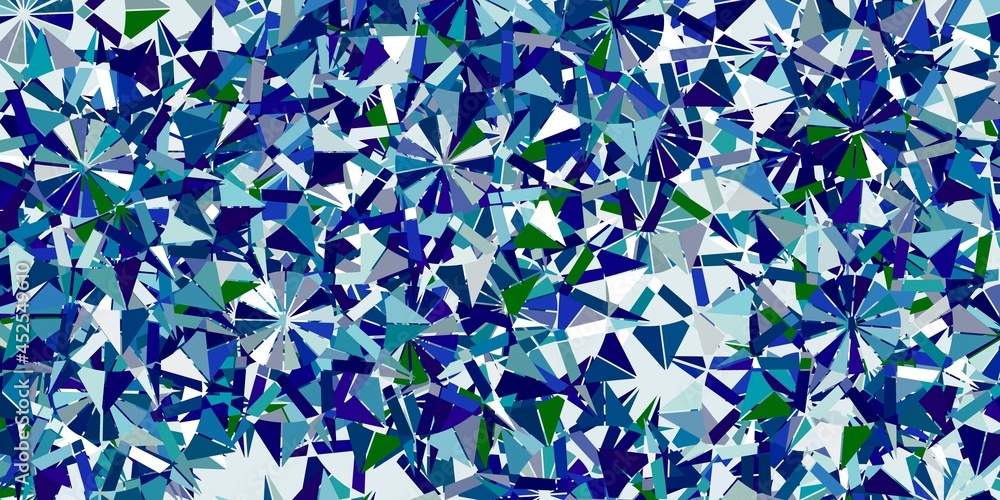 Light blue, green vector template with ice snowflakes. Light blue, green vector template with ice snowflakes.