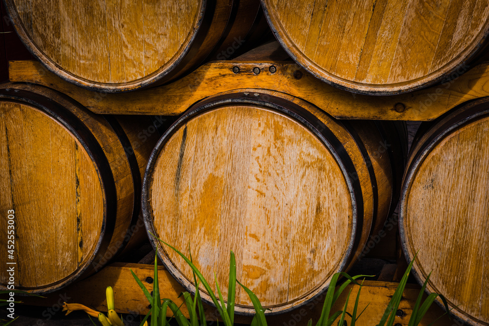 Bourbon Barrels holding Kentucky bourbon whiskey. 