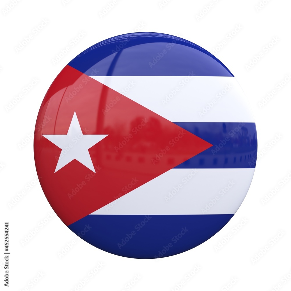 Cuba national flag badge, nationality pin 3d rendering Cuba national flag badge, nationality pin 3d rendering