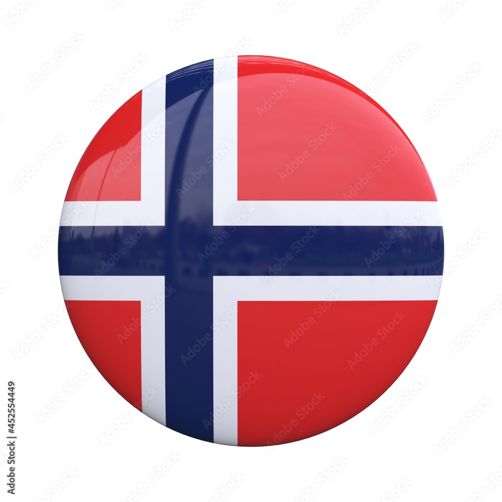 Norway national flag badge, nationality pin 3d rendering Norway national flag badge, nationality pin 3d rendering