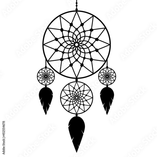 Black dream catcher vector illustration
