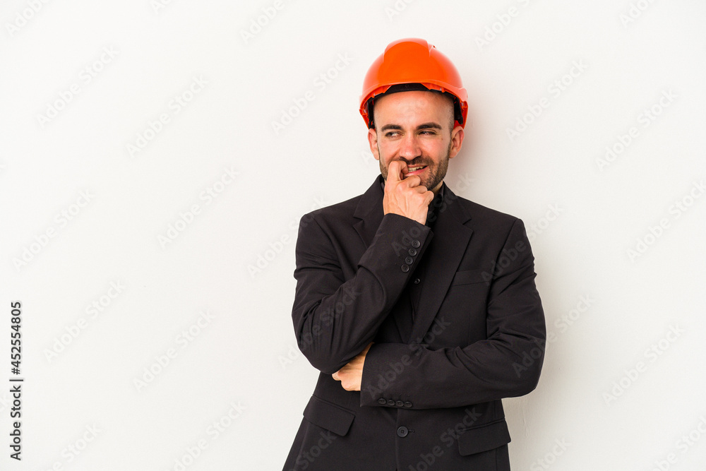 relaxed thinking about something looking at a copy space. relaxed thinking about something looking at a copy space.