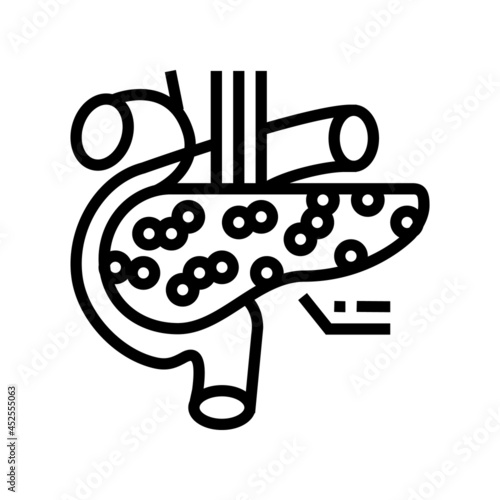 pancreas endocrinology line icon vector. pancreas endocrinology sign. isolated contour symbol black illustration