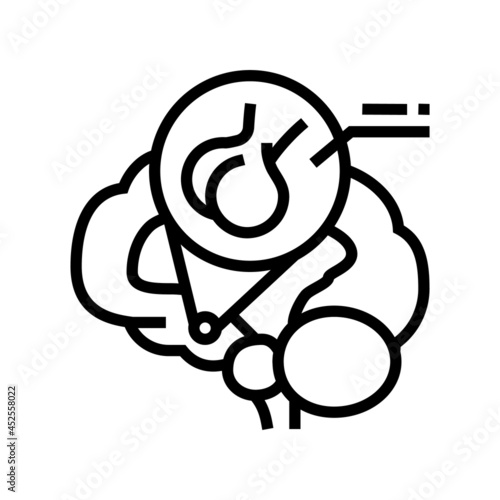 pituitary gland endocrinology line icon vector. pituitary gland endocrinology sign. isolated contour symbol black illustration