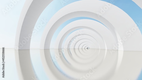 Fototapeta Naklejka Na Ścianę i Meble -  Abstract architecture background white arched interior 3d render