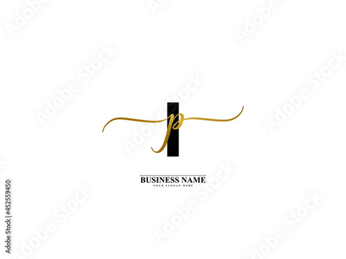 Letter IP Logo, creative ip pi signature logo for wedding, fashion, apparel and clothing brand or any kind of business