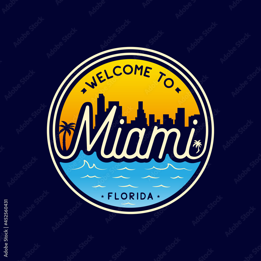 Welcome to Miami vector design template. Miami Florida vector and illustration.