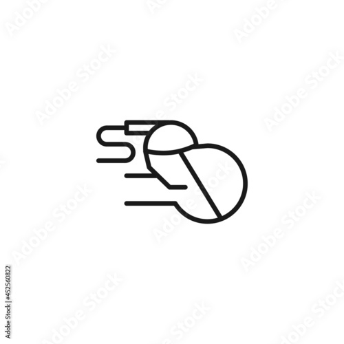 Line icon of patient in oxygen mask