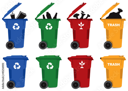 Canvastavla Recycle and trash bin icon set