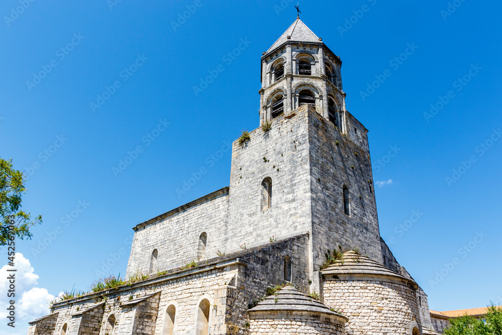 Exterior of the Saint Michel church in La Garde Adhemar, Drôme, France, Europe