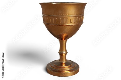 Old chalice isolated on  white background. 3D Render photo