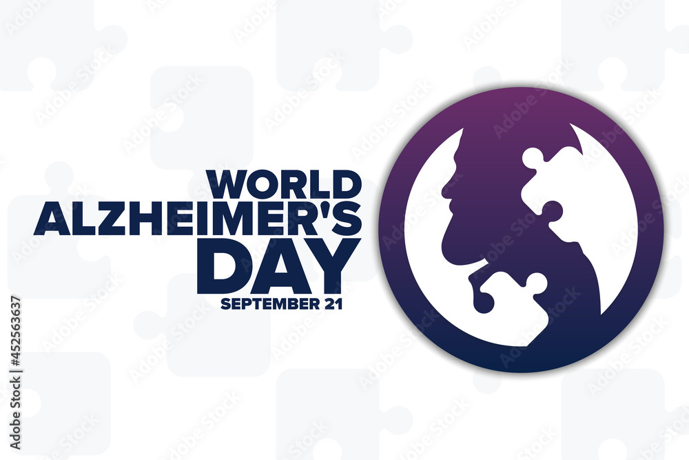 Naklejka premium World Alzheimer's Day. September 21. Holiday concept. Template for background, banner, card, poster with text inscription. Vector EPS10 illustration.